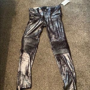 NWT Metallic Biker Skinny Leg Pants